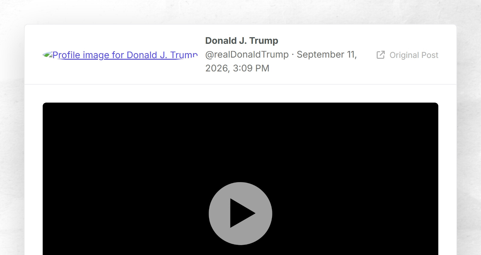 Story data incomplete: Trump Truth Social posts lack text