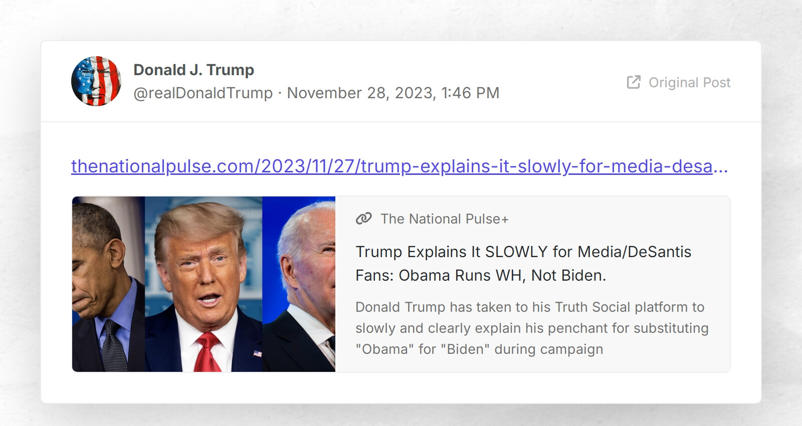 Donald J. Trump: "https://thenationalpulse.com/2023/11/27/trump ...